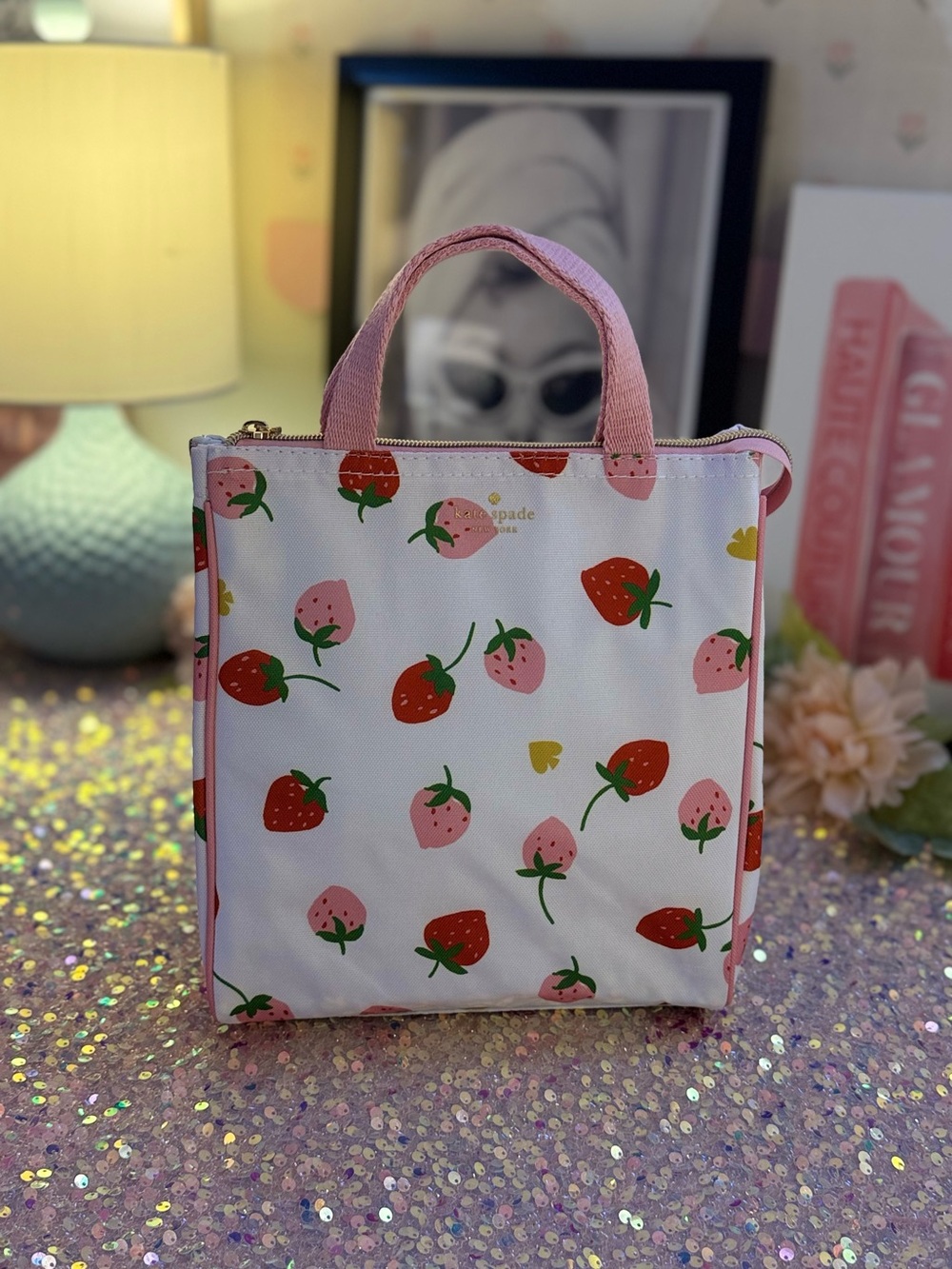 NWT Kate Spade Strawberry Print Insulated Lunch Bag Cooler Tote